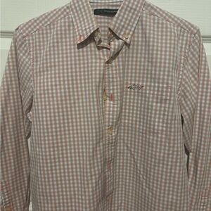 Greg Norman Men’s Longsleeve Size S/P NWOT Button up Orange Check Preppy